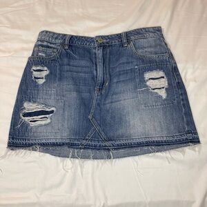 Hollister Distressed Denim Skirt